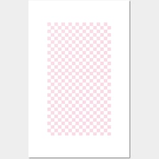 retro light pink gingham pattern Posters and Art